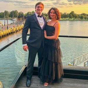 Elegant Black Tulle Evening Gown